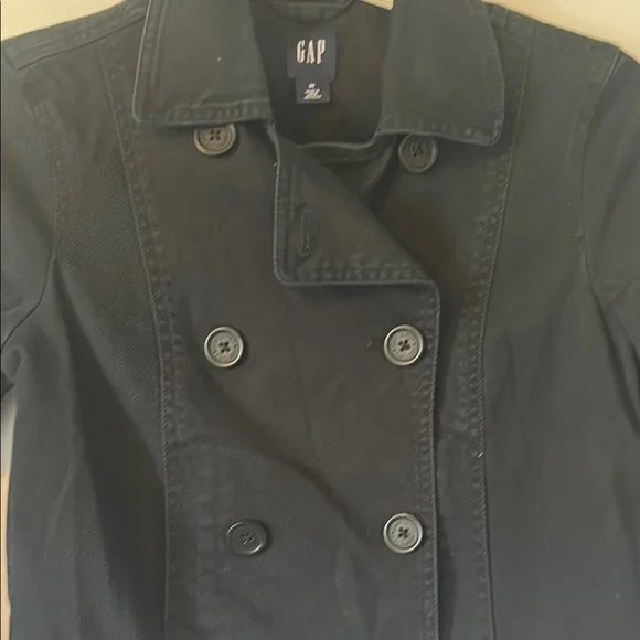 GAP Women's Classic Black Pea Coat - Picture 2 of 3